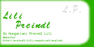 lili preindl business card